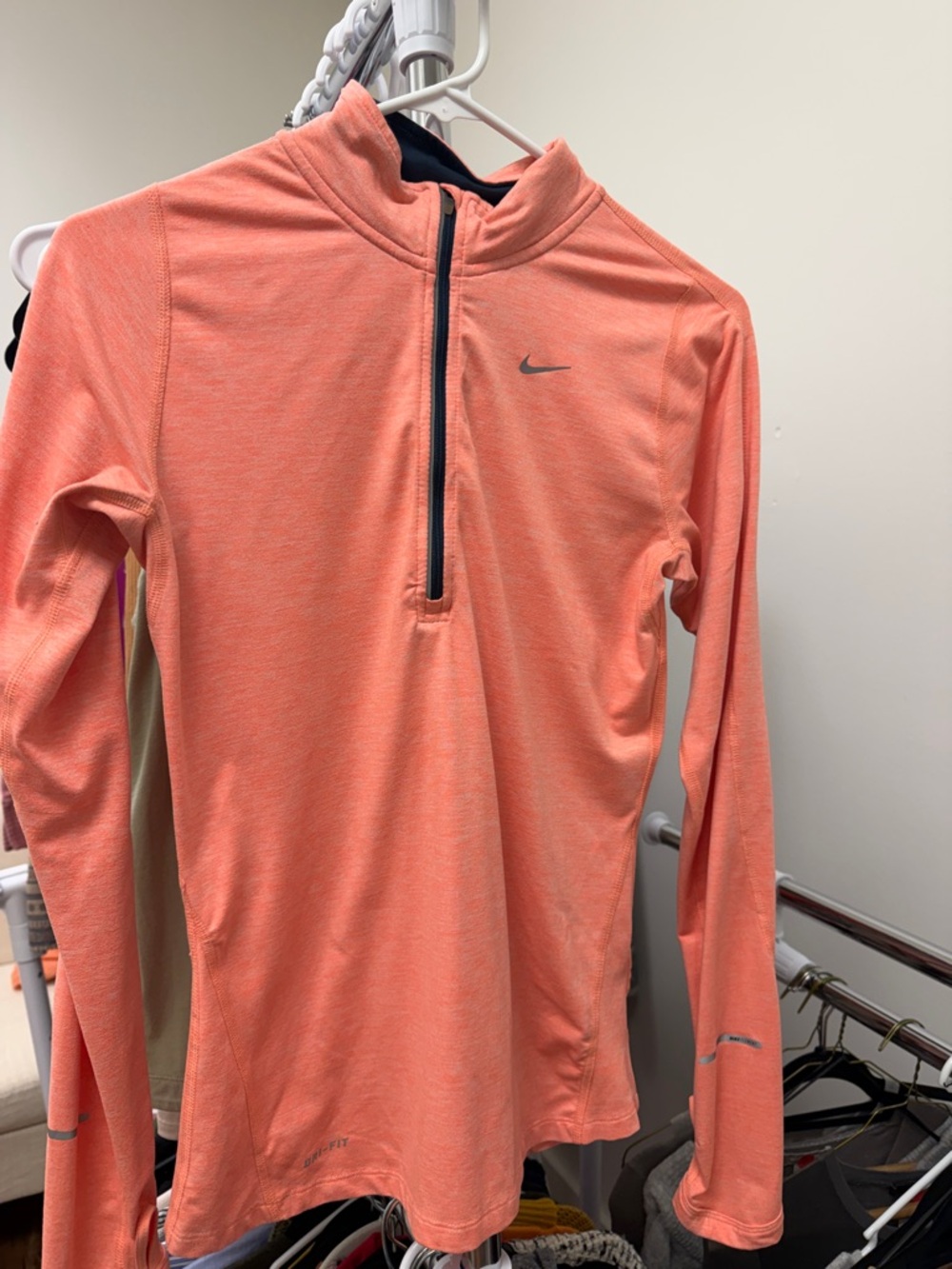 Nike Coral/Peach Half-Zip Performance Top